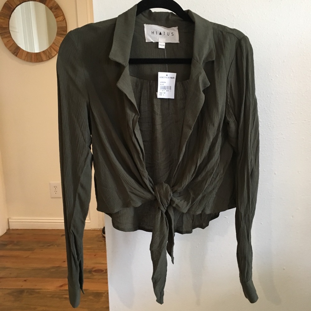 NEW Dark Olive Green Tie Shirt